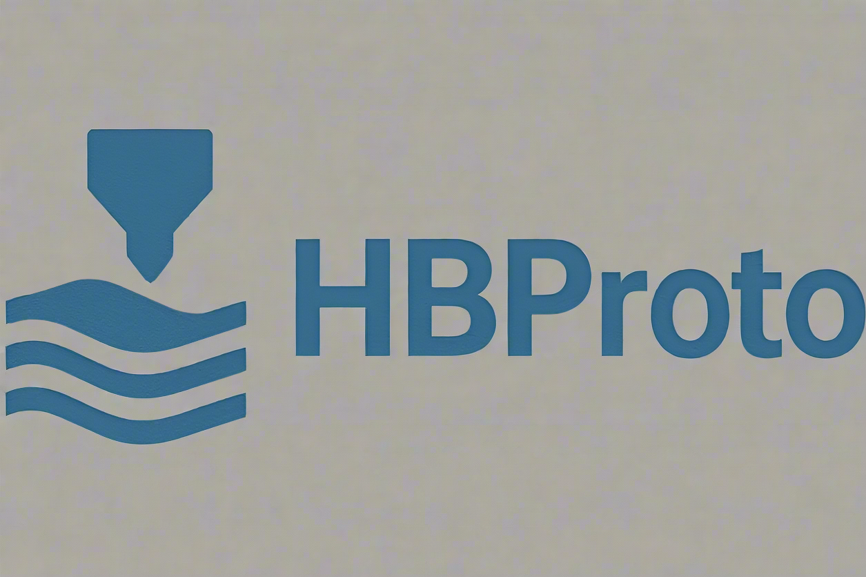HBProto logo with blue icon and text on a gray background